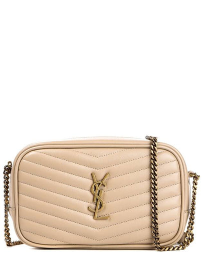 Lou Small Leather Cross Bag Beige - SAINT LAURENT - BALAAN 2