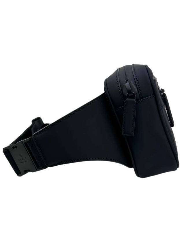 GG Rubber Effect Leather Belt Bag Black - GUCCI - BALAAN 4