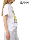 Relaxed Lemon T-Shirt Bright White - GANNI - BALAAN 6