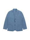 Pocket Linen Blend Jacket Blue - SOLEW - BALAAN 2