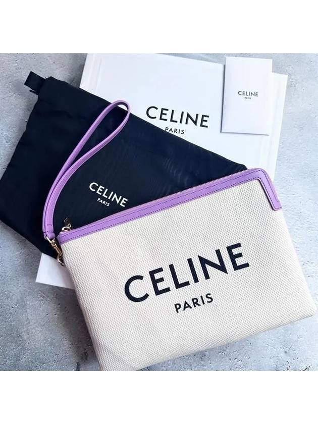 Logo Strap Small Pouch Bag White Purple - CELINE - BALAAN 8