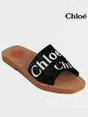 Woody Logo Flat Mule Slippers Black - CHLOE - BALAAN 3