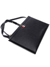 Logo Print Leather Double Zipper Crossbody Bag Black - THOM BROWNE - BALAAN 6