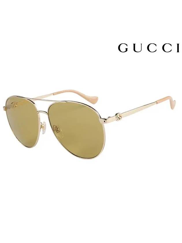 Eyewear Aviator Frame Sunglasses Gold - GUCCI - BALAAN.