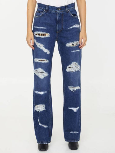 23 fw Distressed Jeans WITH Leo Print FTCGNDG8JU7S9001 B0020463868 - DOLCE&GABBANA - BALAAN 1