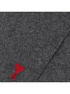 Small Heart Logo Wool Scarf Dark Grey - AMI - BALAAN 5