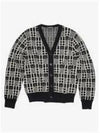 Face Checkerboard Logo Cardigan Black - ACNE STUDIOS - BALAAN 2