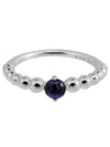 Women's Fabric Purple Beaded Crystal Ring Silver - PANDORA - BALAAN 3