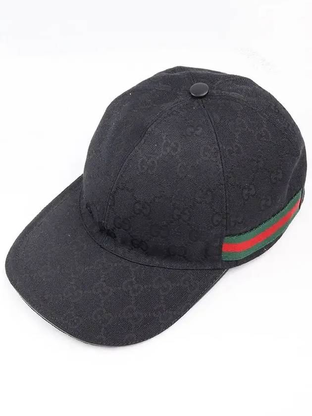 Original GG Web Supreme Canvas Baseball Ball Cap Black - GUCCI - BALAAN 6