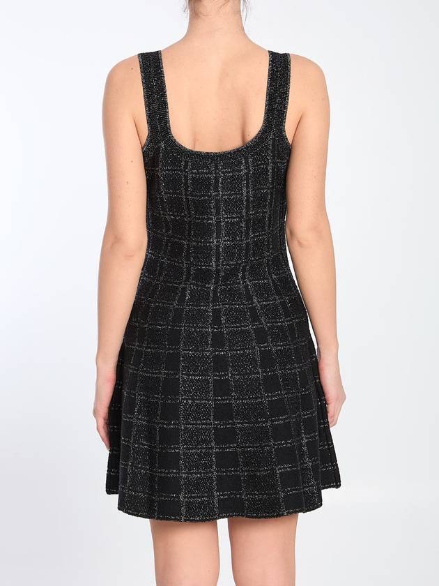 Wool And Lamé Check Jacquard Dress - GUCCI - BALAAN 4