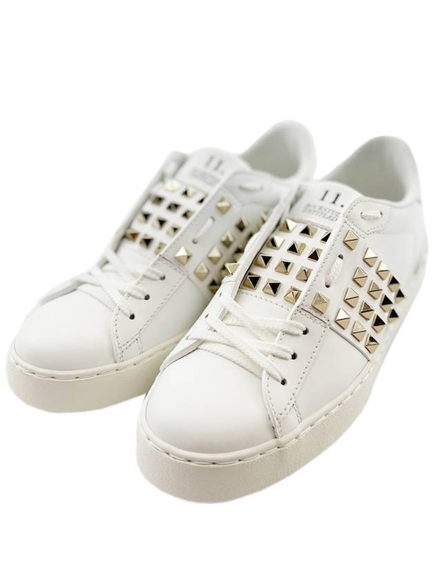 Rockstud Untitled Low Top Sneakers White - VALENTINO - BALAAN 2