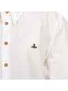 Embroidered Logo Big Collar Cotton Long Sleeve Shirt White - VIVIENNE WESTWOOD - BALAAN 11