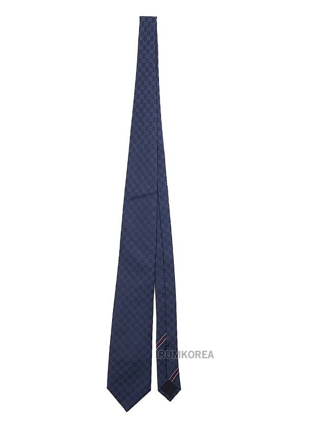 GG Pattern Silk Tie Navy - GUCCI - BALAAN 11