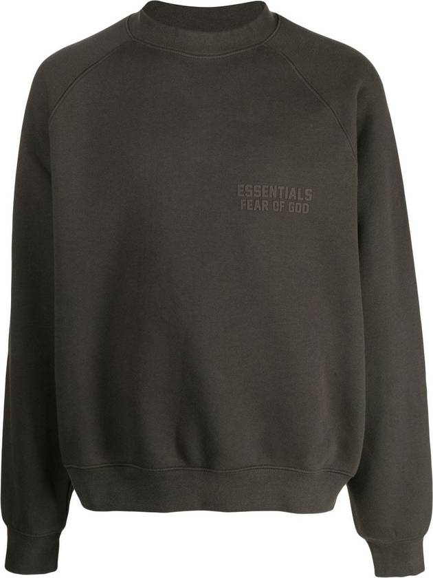 Raglan Crew Neck Sweatshirt Off Black - FEAR OF GOD ESSENTIALS - BALAAN 1