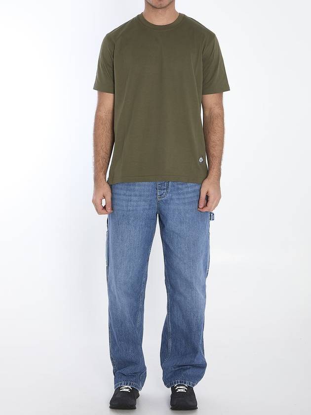 Embroidered Logo Short Sleeve T-Shirt Khaki - BOTTEGA VENETA - BALAAN 6