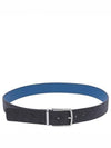 Interciato Reversible Leather Belt Black Blue - BOTTEGA VENETA - BALAAN 1