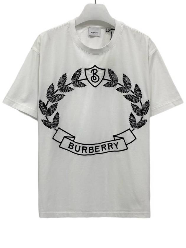 Women's Oak Leaf Crest Oversized Cotton Short Sleeve T-Shirt White - BURBERRY - BALAAN 2