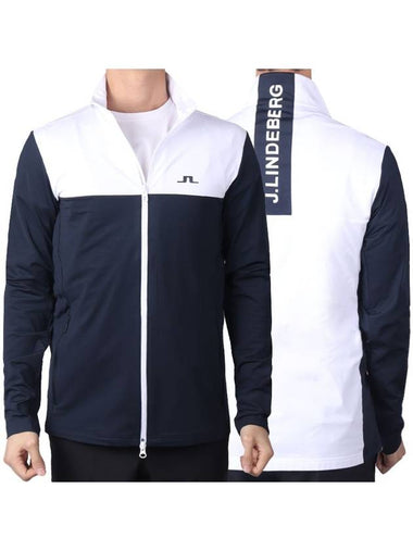 Banks Mid Layer Zip-Up Jacket Navy - J.LINDEBERG - BALAAN 1