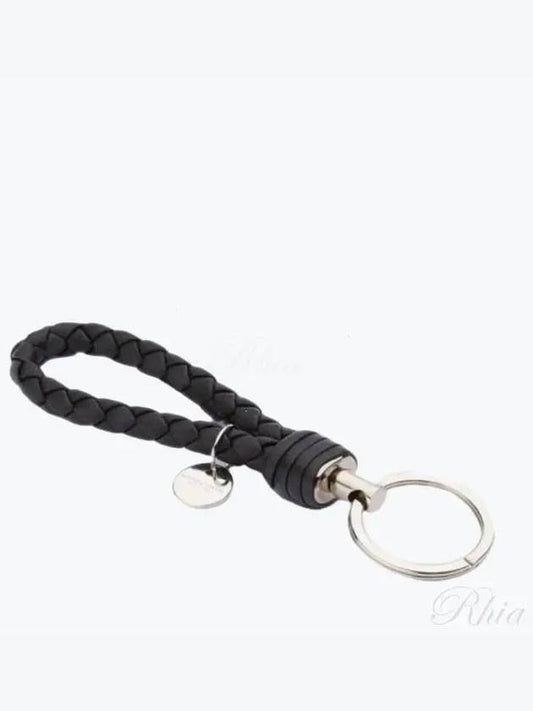 Intrecciato Leather Key Holder Black - BOTTEGA VENETA - BALAAN 2