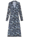 Women's Floral Wrap Long Dress Blue - GANNI - BALAAN 2