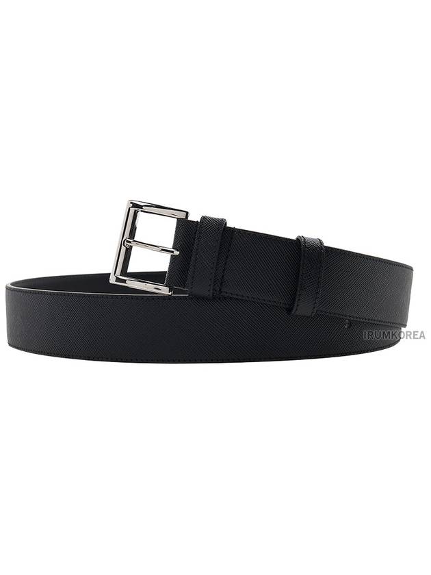 Saffiano Leather Belt Black - PRADA - BALAAN 11