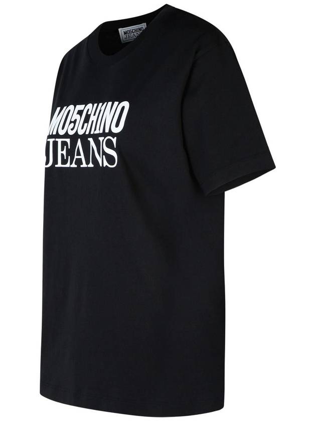 Moschino Jeans Black Cotton T-Shirt - MOSCHINO - BALAAN 2