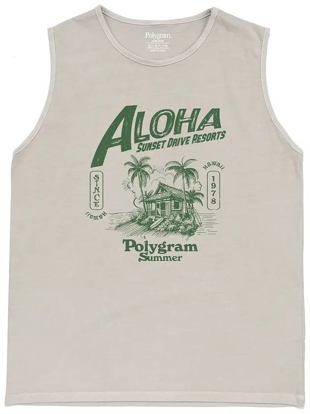 ALOHA PIGMENT DYED SLEEVELESS STONE BEIGE - POLYGRAM - BALAAN 4