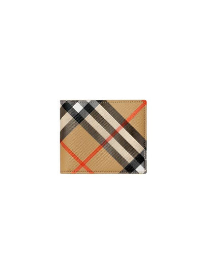 Check Slim Bifold Half Wallet Sand - BURBERRY - BALAAN 2