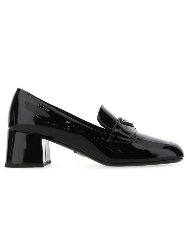 Enamel Metal Triangle Logo Loafers Black - PRADA - BALAAN 1