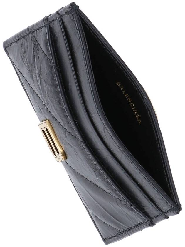 Crush Quilted Calfskin Card Wallet Black - BALENCIAGA - BALAAN 4