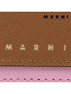 Saffiano Two-Tone Zipper Card Wallet Pink Brown - MARNI - BALAAN 7