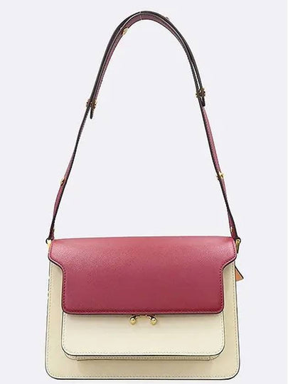 Red Ivory Two tone TRUNK Medium M Size Gold Logo Shoulder Bag - MARNI - BALAAN 2