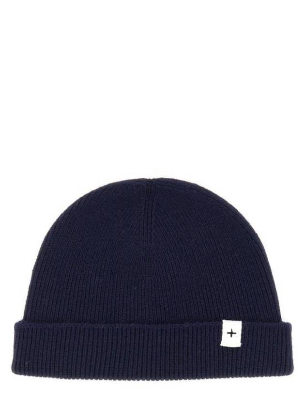 Logo Patch Knit Beanie Blue - JIL SANDER - BALAAN 1