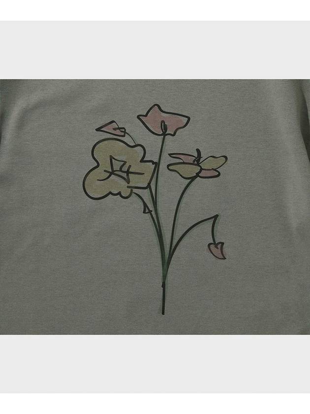 Artwork Flower Drawing Short Sleeve T Shirt Cement - FFEFF STUDIO - BALAAN 8