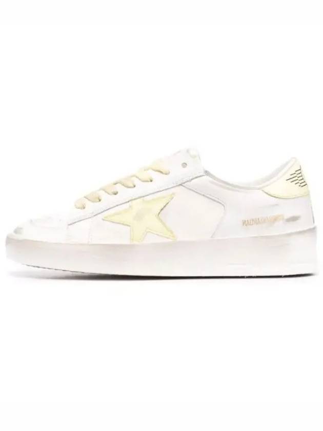 Men's Stardan Leather Yellow Tab Low Top Sneakers White - GOLDEN GOOSE - BALAAN 2