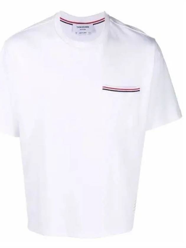 Cotton Oversized Pocket Short Sleeve T-Shirt White - THOM BROWNE - BALAAN 2