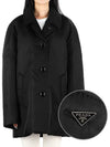 triangle logo re-nylon jacket black - PRADA - BALAAN.