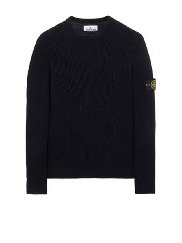 Wappen Patch Crew Neck Ribbed Wool Knit Top Charcoal - STONE ISLAND - BALAAN 2