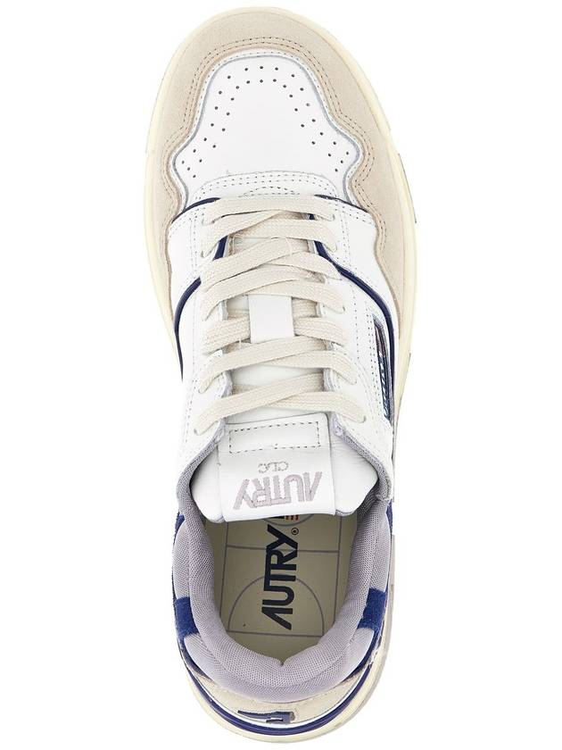 Autry White, Dark Blue And Light Blue Leather Clc Low Sneakers - AUTRY - BALAAN 4