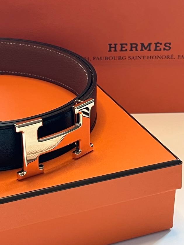 Gold H buckle reversible belt H073967CA - HERMES - BALAAN 2