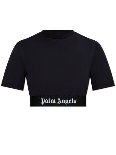 Palm Angels Top With Logo, Women's, Black - PALM ANGELS - BALAAN 1