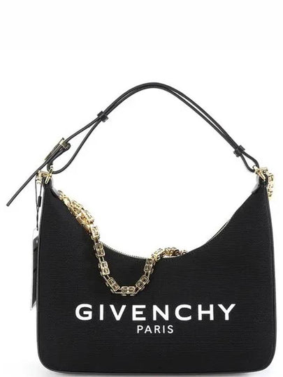 Moon Cut-out Chain Canvas Small Shoulder Bag Black - GIVENCHY - BALAAN 2