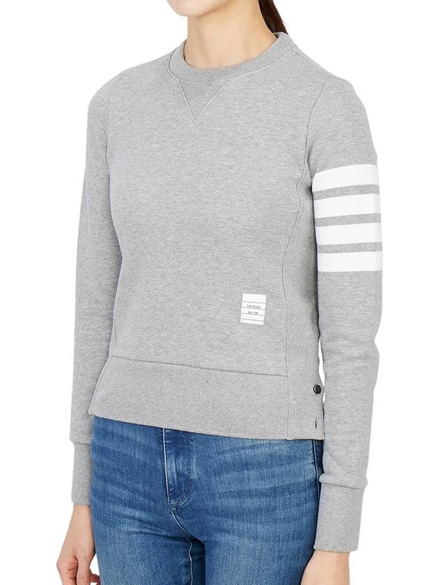 Engineered 4 Bar Stripe Loopback Jersey Knit Crewneck Sweatshirt Light Grey - THOM BROWNE - BALAAN 3