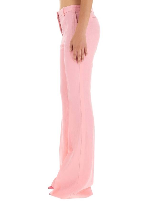 Women's All-Over Logo Pleated Front Wool Straight Pants Pink - VERSACE - BALAAN 5