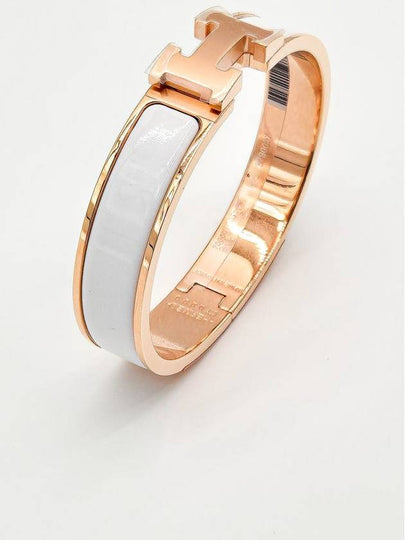 Clic H Bracelet Rose Gold Blanc - HERMES - BALAAN 2