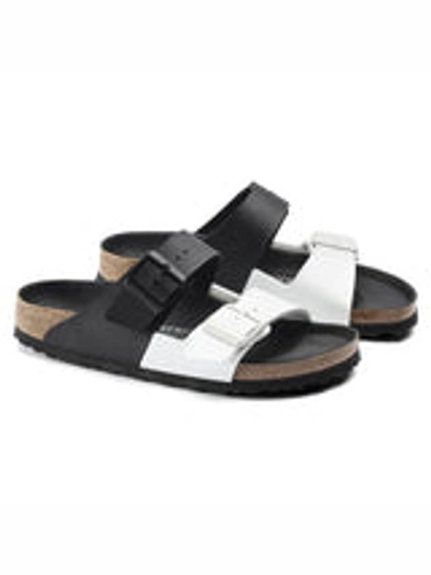 Arizona Split Slippers Black White - BIRKENSTOCK - BALAAN 7