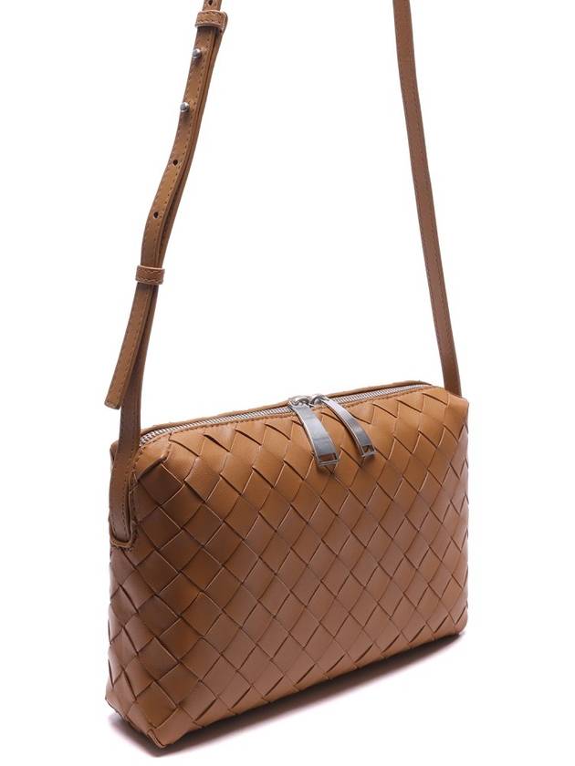 Intrecciato Leather Mini Cross Bag Camel - BOTTEGA VENETA - BALAAN 4