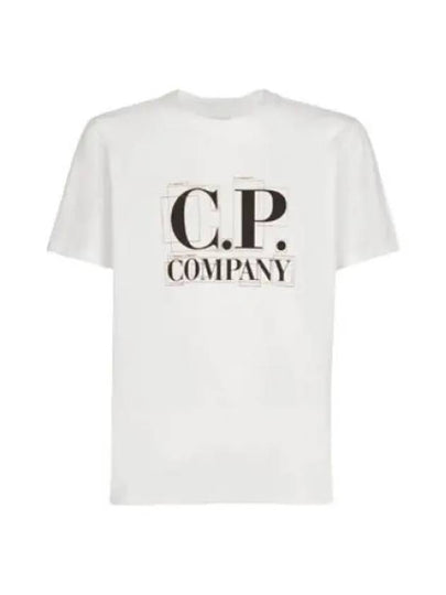 Graphic Logo Print Short Sleeve T-Shirt White - CP COMPANY - BALAAN 2