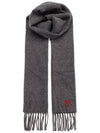 Small Heart Logo Wool Scarf Dark Grey - AMI - BALAAN 3