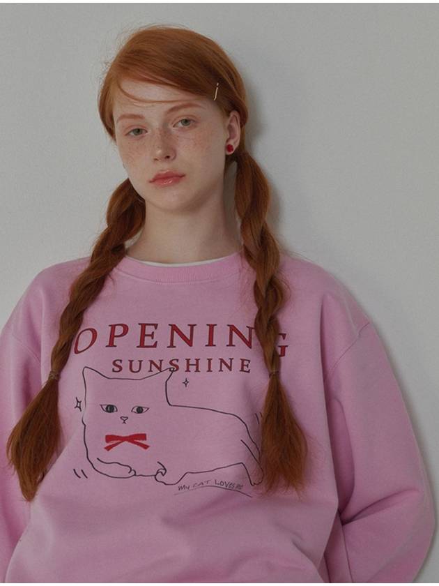 Kitten Printed Sweat Shirts Pink - OPENING SUNSHINE - BALAAN 2